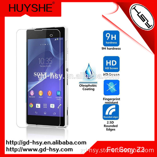 Shenzhen Mobile Phone Spare Parts For Sony Xperia Z3 Screen Saver Protective Film 0.3mm 9H Tempered Glass Screen Protector